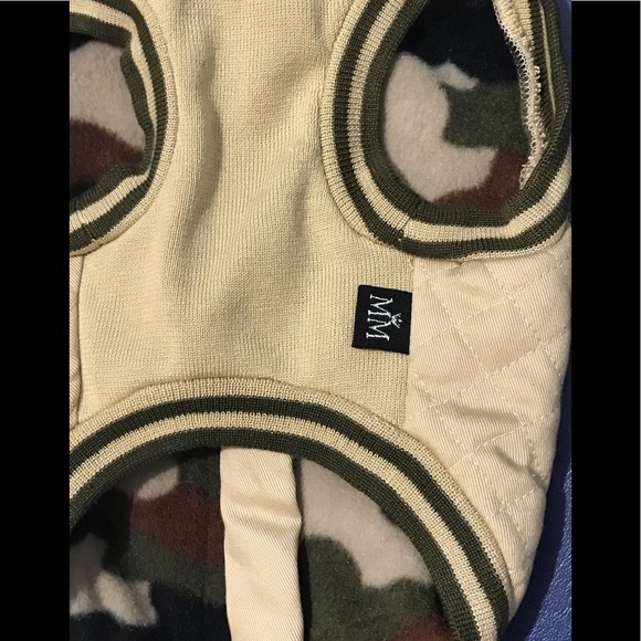 NWOT Beige twill quilted bomber jacket for dog - Picture 4 of 13